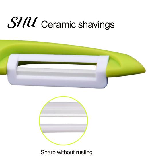 Rust-resistant Vegetable Peeler Ceramic Ergonomic Curved Handle Sharp Blade Food Grade Multi-functional Manual Fruit Peeling Tool Kitchen Gadgets