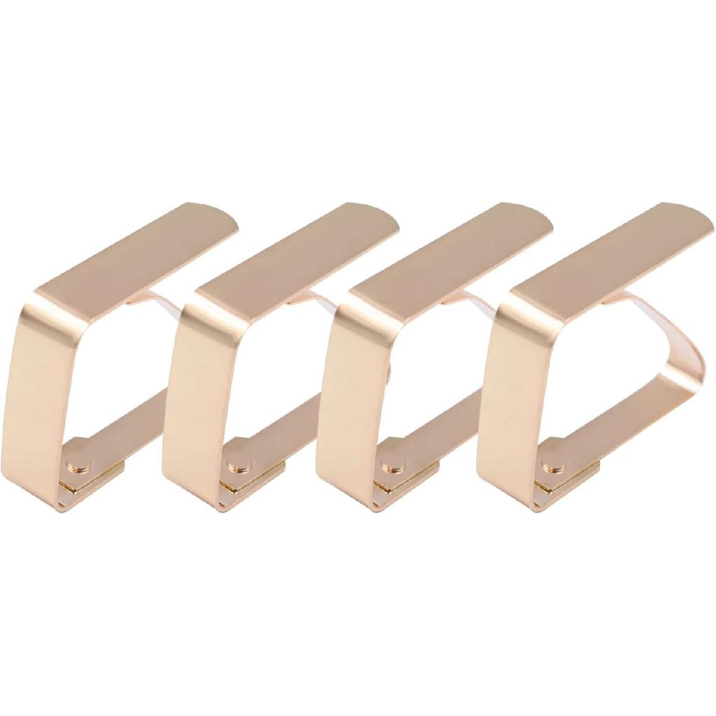 4 Pieces Tablecloth Clips, Tablecloth Holders, Stainless Steel Table Cover Clamps, Suitable for Parties, Picnics, Restaurants & Weddings (Black)