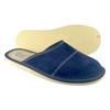 Navy Blue Suede Men's Slippers, Velvet Men's Leather Slippers 44
