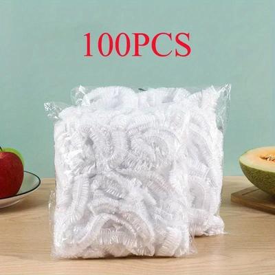 Sacos descartáveis para alimentos, capa de plástico para alimentos, filme plástico elástico, tampa, organizador de cozinha, organização de armazenamento, casa e jardim