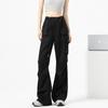 Army green overalls women's autumn new high-waisted and thin wide-legged sports parachute pants