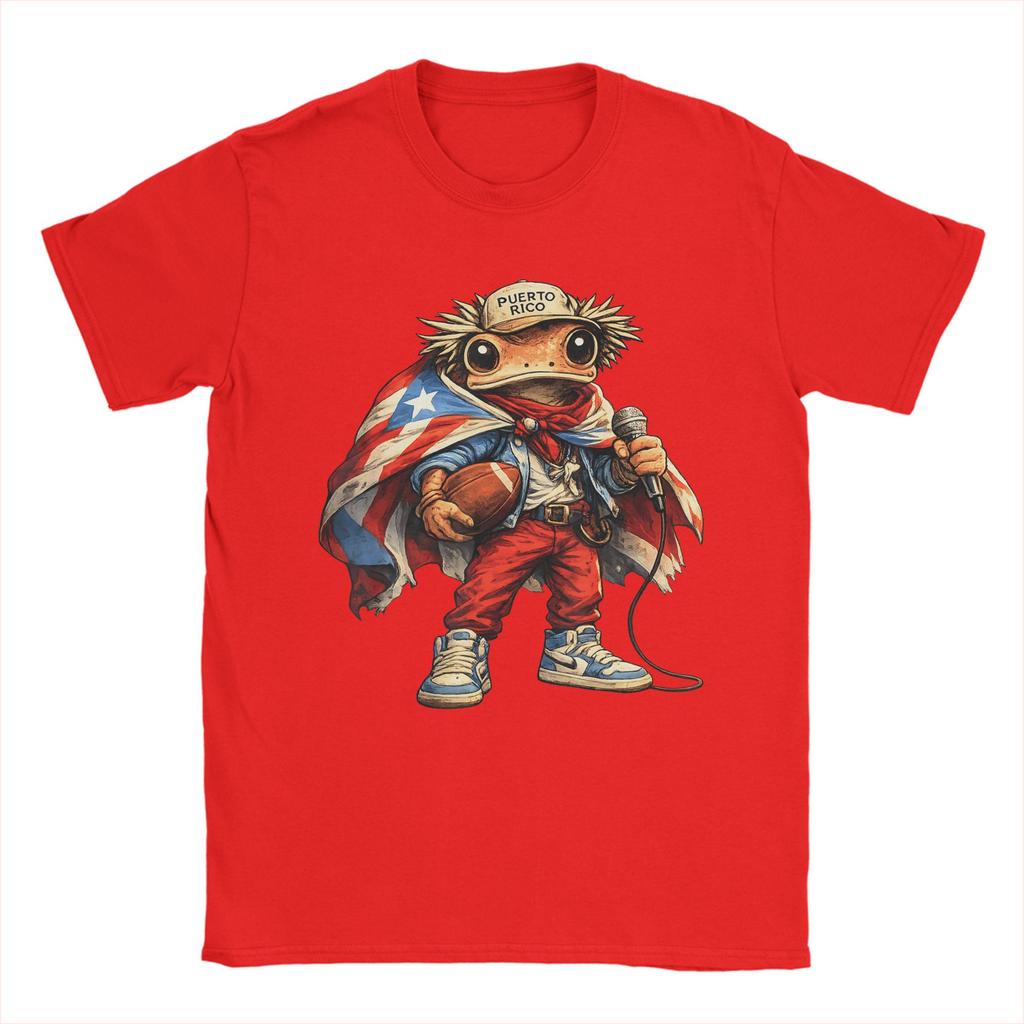 Puerto Rico Coqui Frog Funny Football TShirt Summer Pure Cotton TShirts For Unisex Popular Print Vintage Top Tees