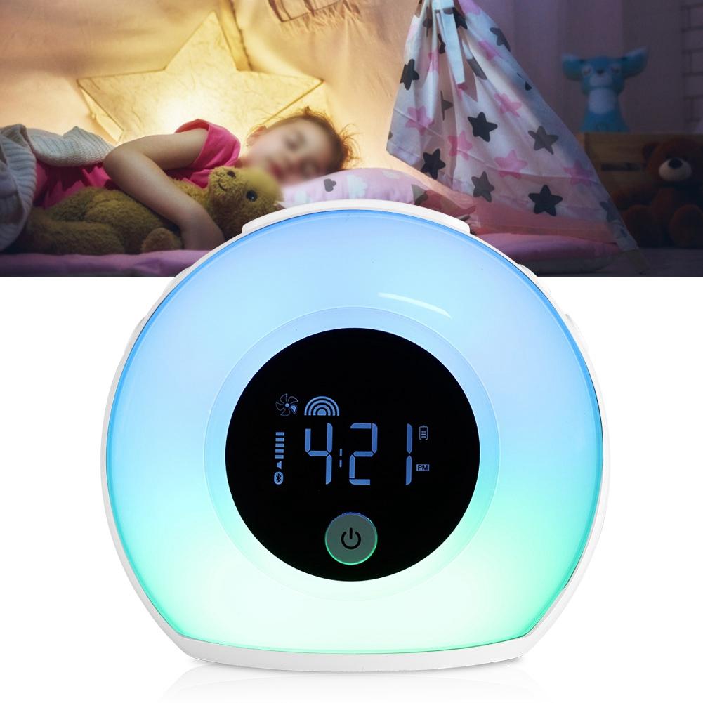 Colourful Wake Up Breathing Lamp Children Bluetooth Speaker Table Light Alarm Clock for Bedroom