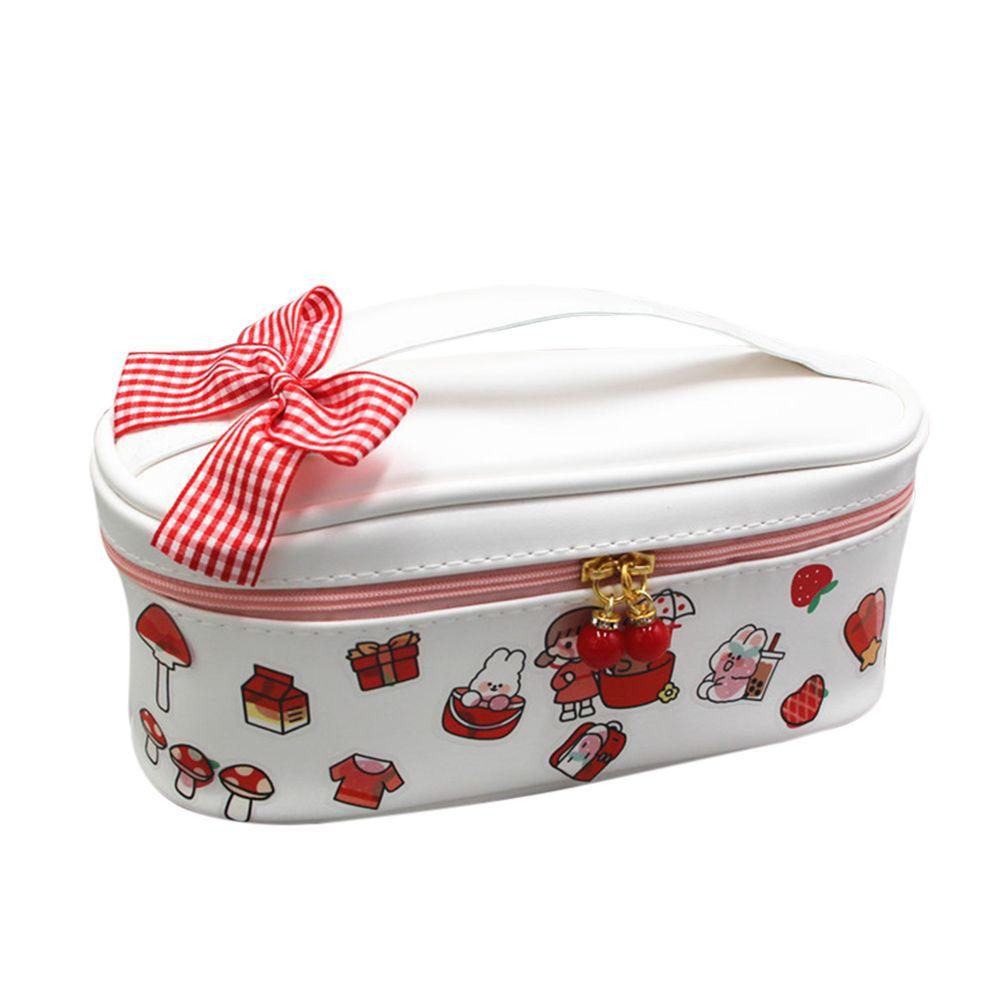 Creative PU cute pencil case school storage bag Leather cosmetic bag big pen case for girl pen bag Strawberry kawaii pen