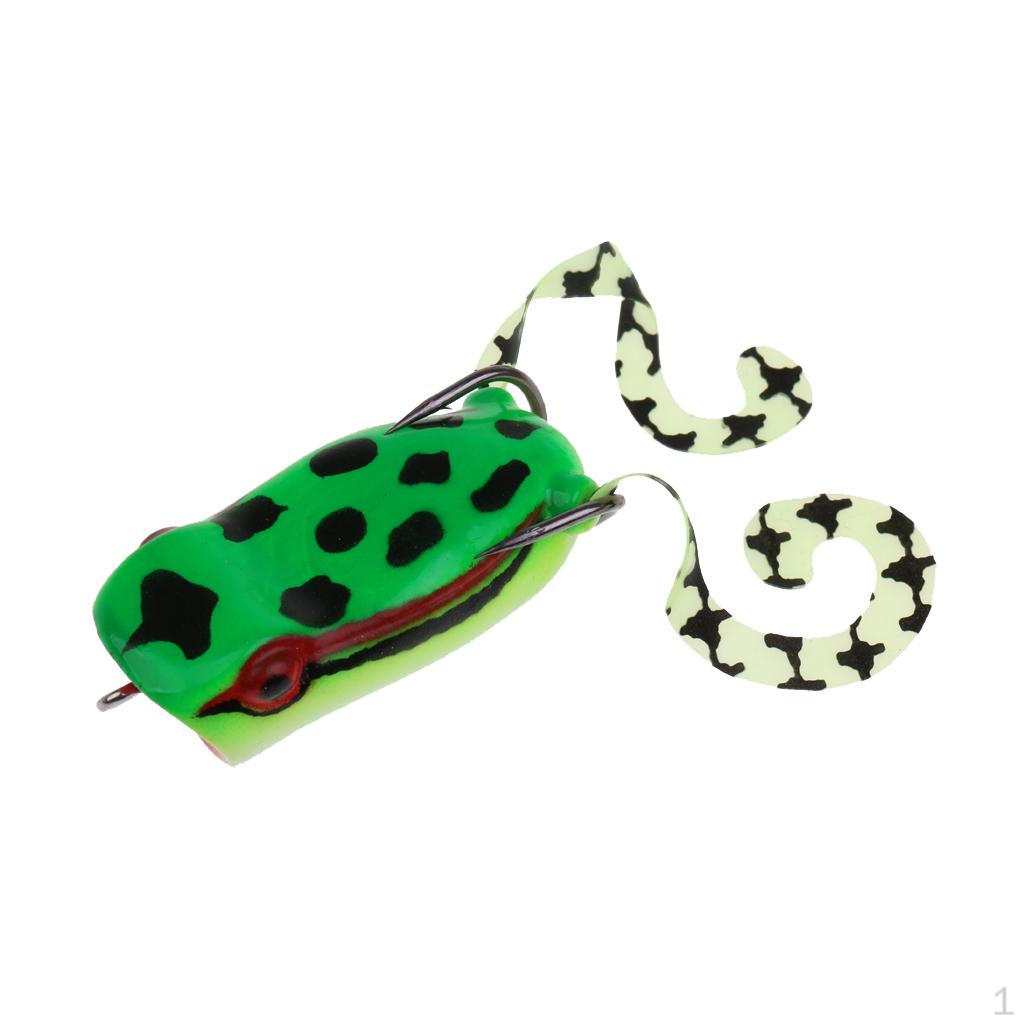 

3D Popper Frog Top Water Fishing Crank Hook Snakehead зелений