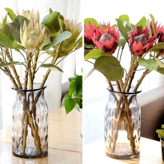 1Pc King Protea Artificial Flower Fake Plant DIY Wedding Bouquet Party Decor