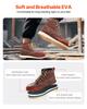 VEVOR Steel Toe Work Boots, UK Size 10.5, Waterproof Moc Toe Work Boots for Men, Slip-Resistant Work Boot