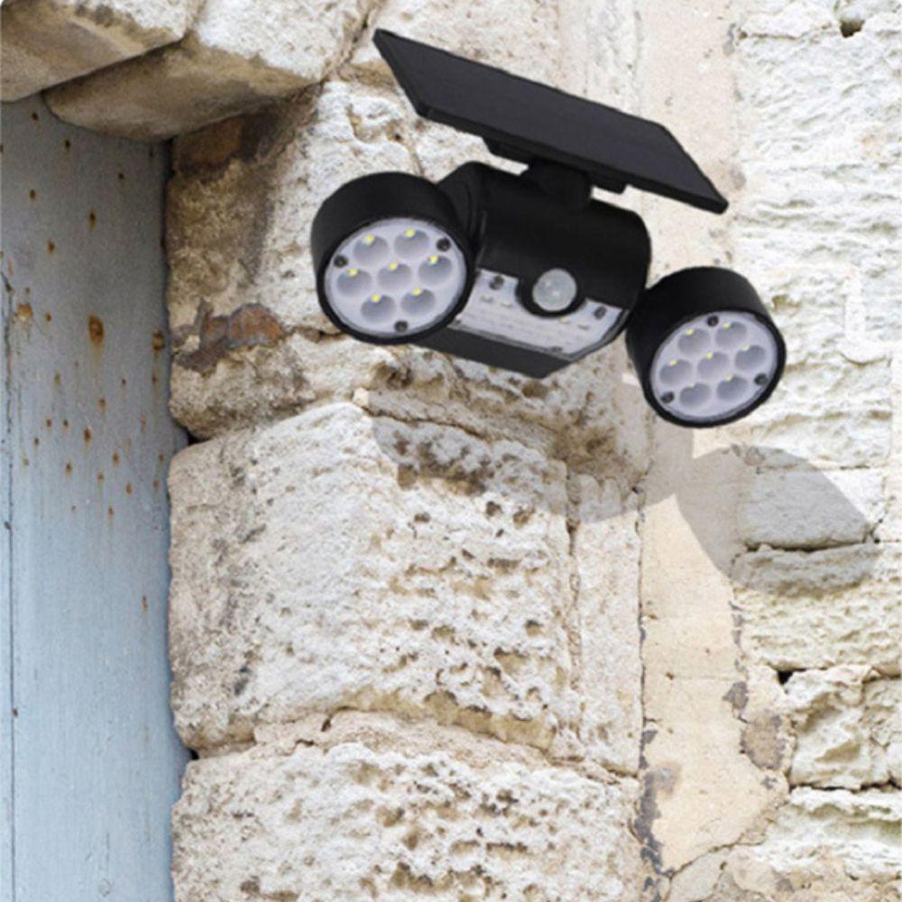 Rotating Design Motion Sensor Lights Dual Head Solar Wall Lights Security Lights Garage Use