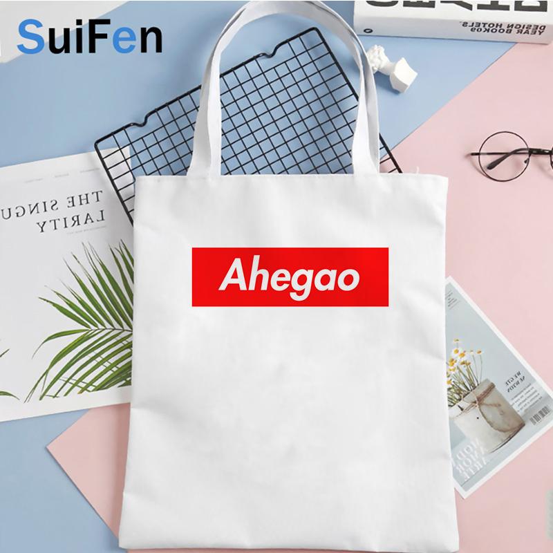 

ahegao сумка для покупок корзина мешок холст eco bolsa сумка bolsas reutilables шоппинг boodschappentas sac cabas cabas