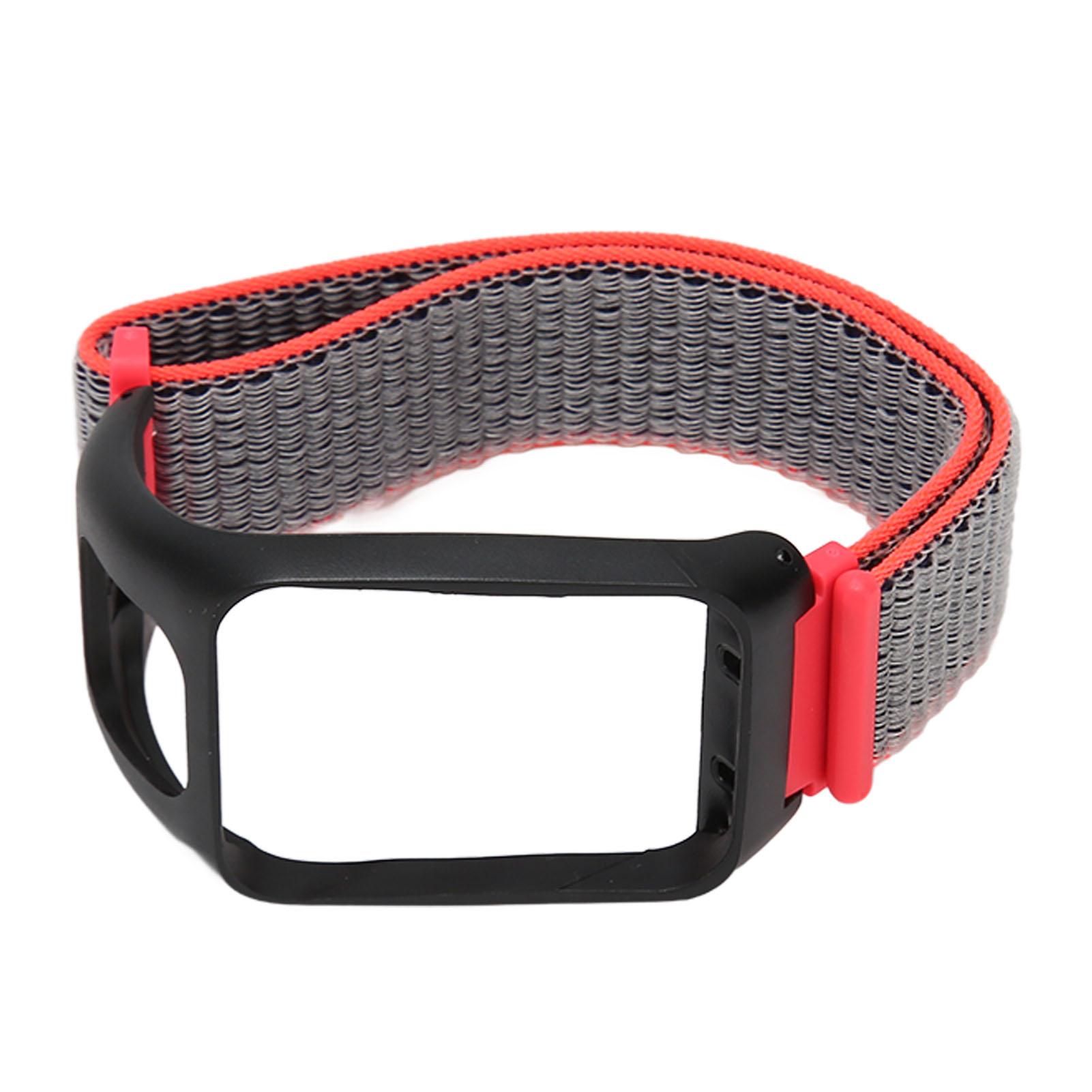 

2 in 1 Elastic Braided Nylon Sport Watch Strap Replacement Watch Band Accessory for TOMTOM Runner3 Bluish Red