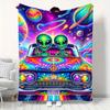Alien Space Car Flannel Blanket Home Sofa Lunch Break Blankets Children Student Blankets Nap Cover Kid Camping Bed Couch Office