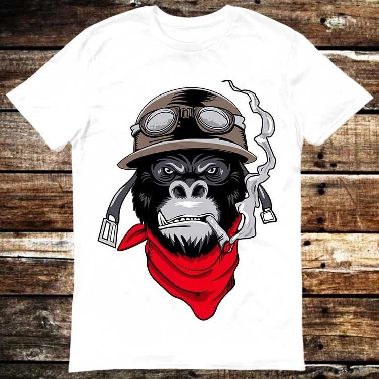 Monkey Gangsta Biker Heavy Metal Rock Punk T  Shirt 6183 M