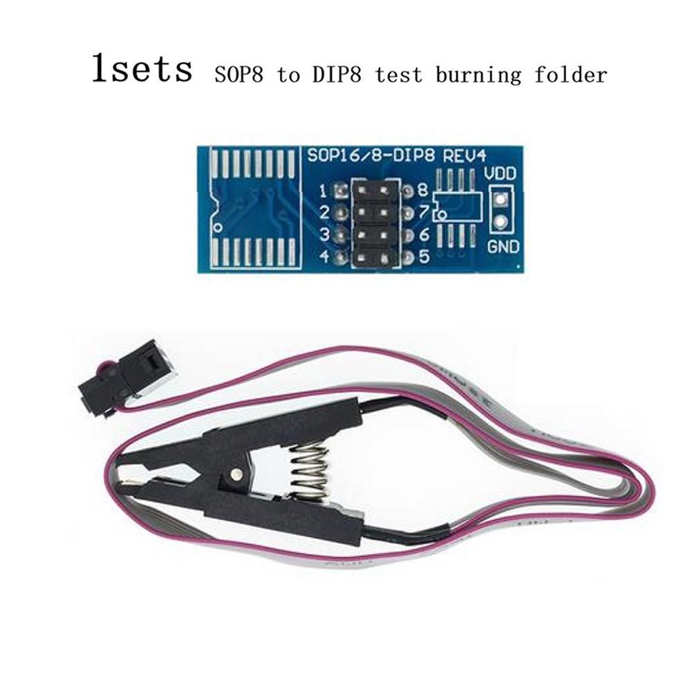 1Sets CH341A SOP8 To DIP8 Test Burning Cclip For SOIC8 SOP8 Chip IC Adapter