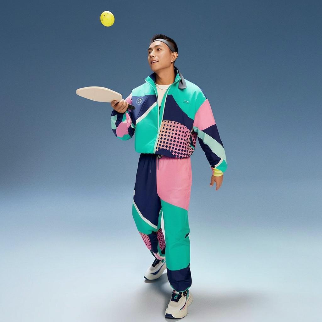 Li Ning 2024 Honor Color Block Mid-Rise Comfortable Breathable Versatile Jogger Pants Unisex Pants Deep-Blue Copper-Green Full-Print AYKU937-2