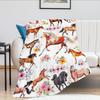 Horse Blanket Gift for Girls Women Cartoon Horses Flannel Cute Farm Animal Blankets Soft Lightweight for Lovers Decor Sofa Bed