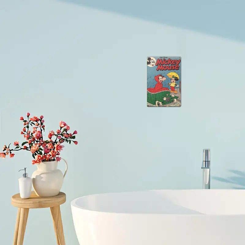 [2D Flach] 1 Stück 30,48X20,32 cm 2D Blechschild - Perfekt für Retro-Küchen, Wohnzimmer oder Cafés, zum Thema Mickey Mouse in den