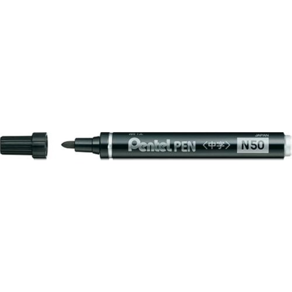 Pentel Pack Permanent Marker Pentel Pen N50 Medium Black Ink XN50-AD