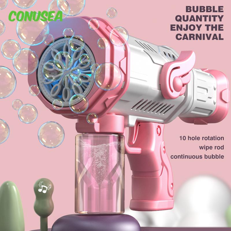 32 Holes Angel Bubble Gun  Electric Soap Bubbles Guns Automatic Bubble Machine Blower Wedding Party Toys Kid Children's Day Gift