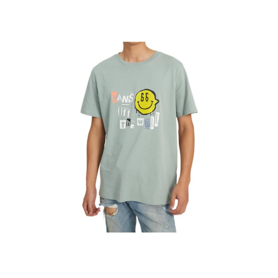 Vans Casual American Vintage Short Sleeve T-Shirt Men Tops Green VN0A7TPEYV2