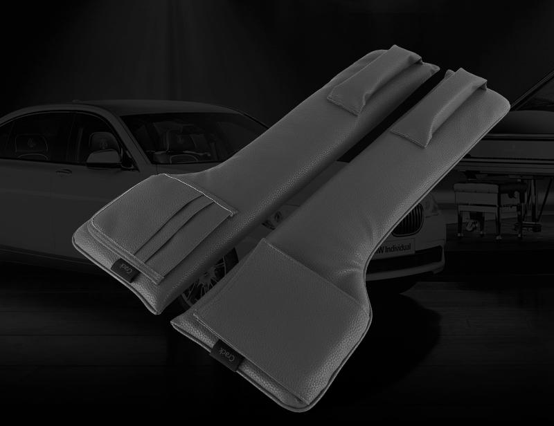2Pcs PU Leather Car Seat Bag Storage Seat Gap Filler Catch Cell Phone Holder Map