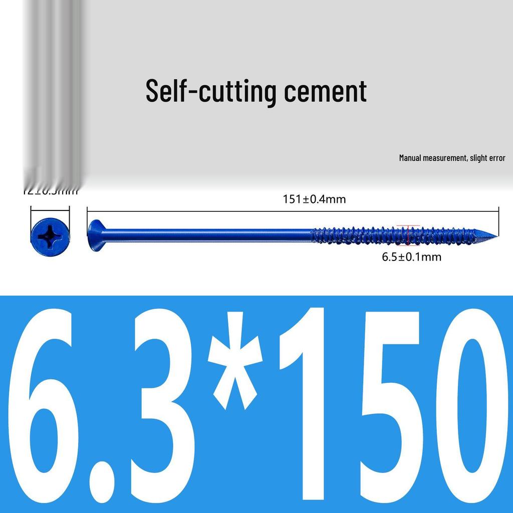 Blue Rust-Proof Countersunk Self-Tapping Cement Screws