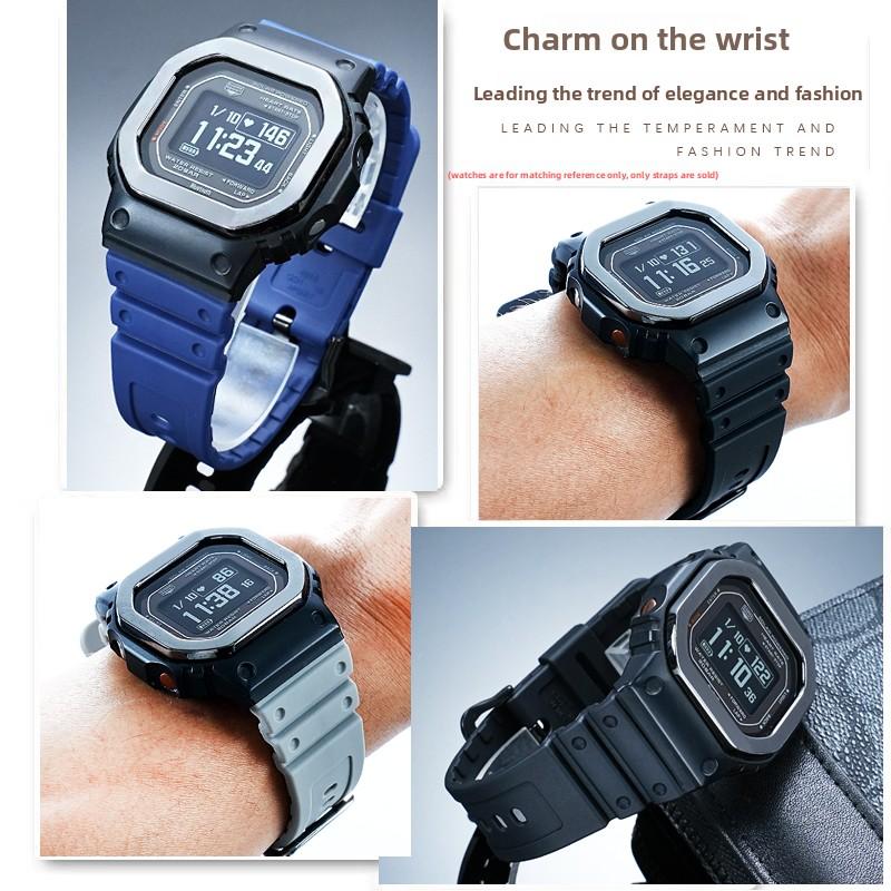 Replacement Resin watch strap For Casio G-SHOCK 3516 DW-H5600MB Champion's Heart Solar Watch men's ports Silicone watchband 18mm