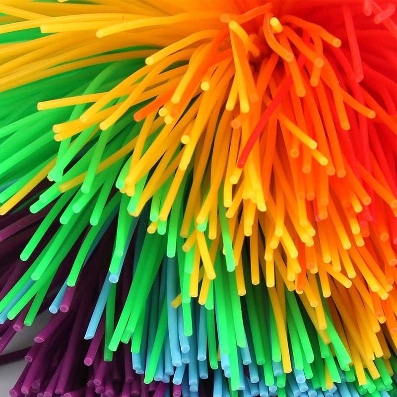 Rainbow Stringy Balls Sensory Fidget Toys For Kids Party Favors Outdoor Fun Games Pelotas Saltarinas Niños Juguetes Divertidos