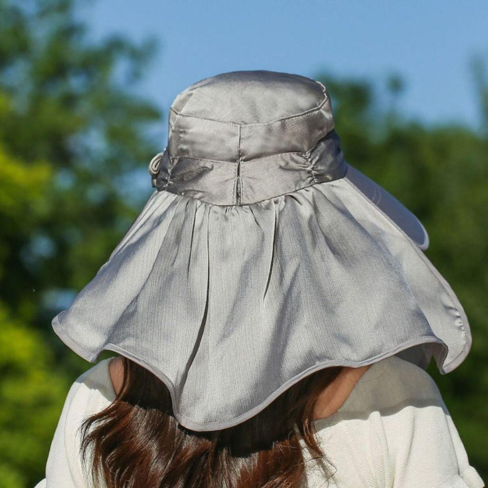 Lightweight Sunshade Sun Hat Wide Brim Neck Flap Hat Sunscreen Cap Women Picking Tea Hat Fishing