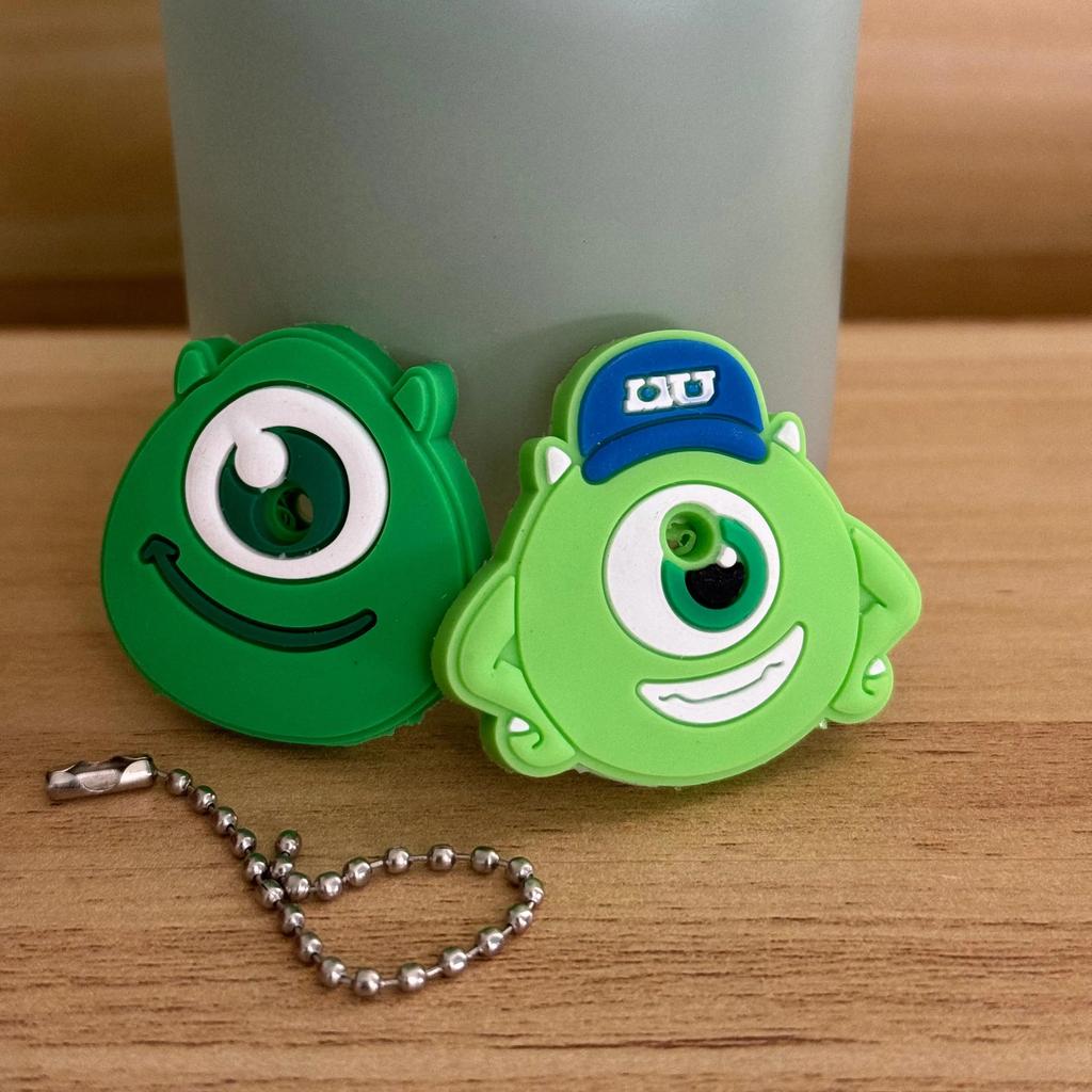 1&2 Pcs Cartoon Keychain Stitch Minnie Key Chains Spider Cartoon Man Cat Key Cover Caps Car Keychain Key Ring Holder Women
