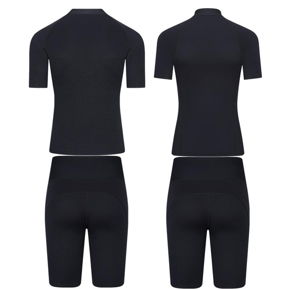 Split Shorty Wetsuit Top Jacket Short Sleeve Shirt 3 Layers Fabrics Front Zipper Wet Suit For Swimming Surfing Snorkeling Kayaking Scuba Diving
