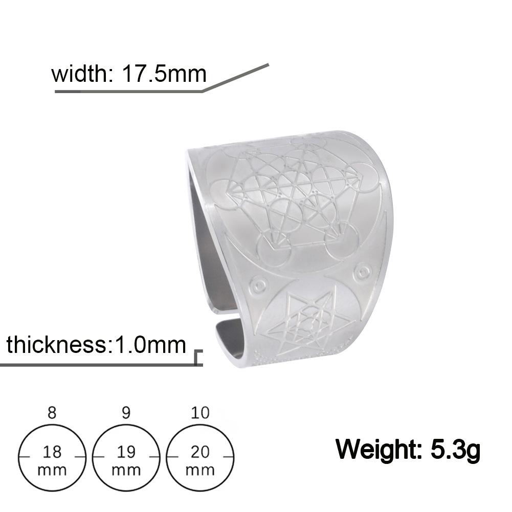 

Vintage Hexagon Open Ring Punk Minimalist Adjustable Ring For Men No. 8