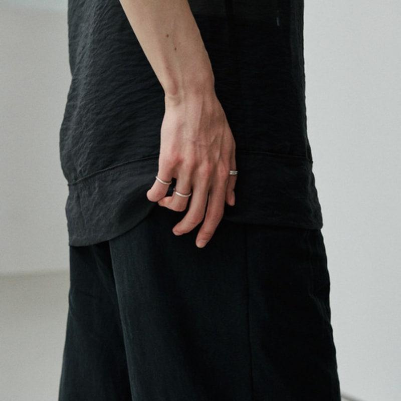 green [925 silver] Five.silver.227 / filet layered ring