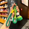 Mini Knitted Badminton Pendant Bright Color Car Keyring Crochet Badminton Keychain  Backpack Decor