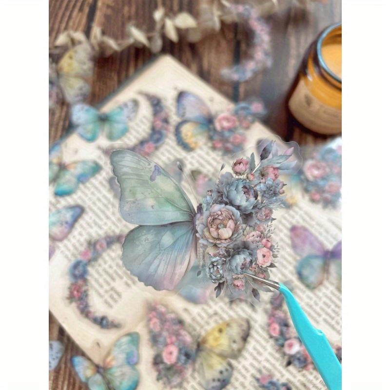 1pack/30pcs Butterfly, Moon & Floral Collage Waterproof Stickers For Diy Notebook Decoration, Scrapbooking, Photo Album Back To School