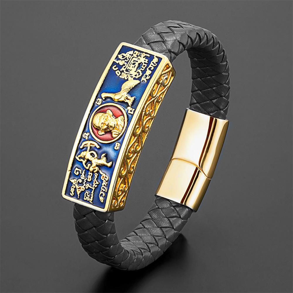 

2026 Amulet Longporui Bracelet Religious Bracelet Men s and Women s Same Red and Black Leather Hand Rope 19CM