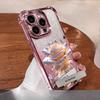 Crystal Rose Suitable for Iphone16 IPhone Case 15 High-end Sense 14promax Electroplated Flash Powder 13 Transparent