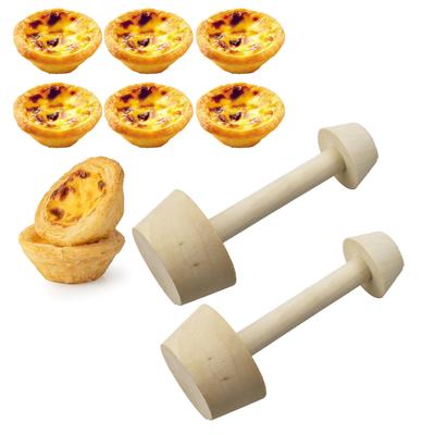 2PCS Wooden Dessert Tamper, Double Side Dessert Tamper Egg Dessert Pusher Dough Tamper DIY Cake Dessert Baking Tool For Dessert Baking