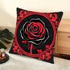 Dead Rose Cushion Cover Soft Short Plush Pillow Cover Smooth Cozy Texture Aesthetic Cushion Case Home Decor