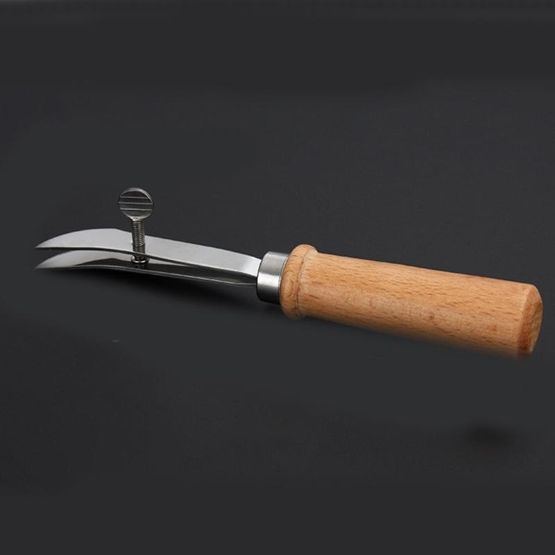 Leather Edging Creaser Tool with Wood Handle Leather Craft Scriber Marking Tool Adjustable Leather Creaser Working Tool