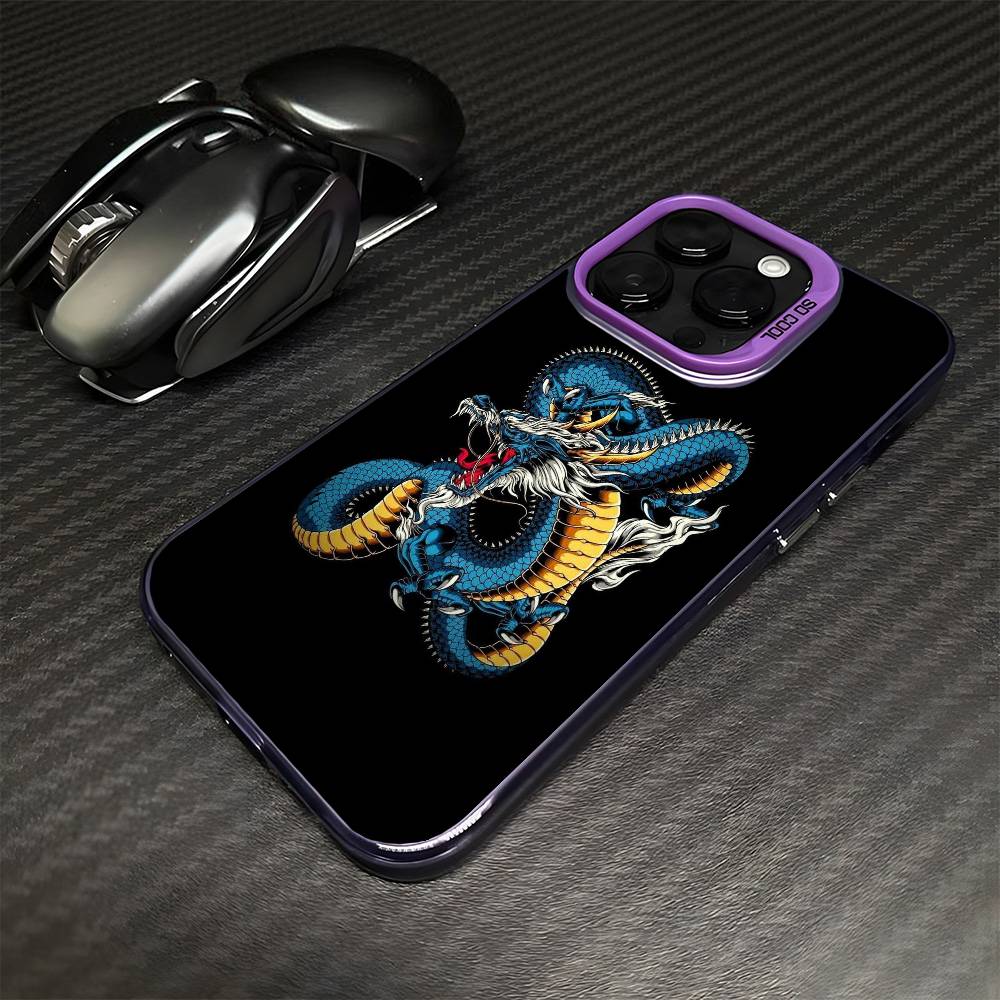 Yakuza Drachen Tattoo Handyhülle Für iPhone17,16,15,14,13,12,11 Plus,Pro Max Lila Matt Stoßfeste Hülle