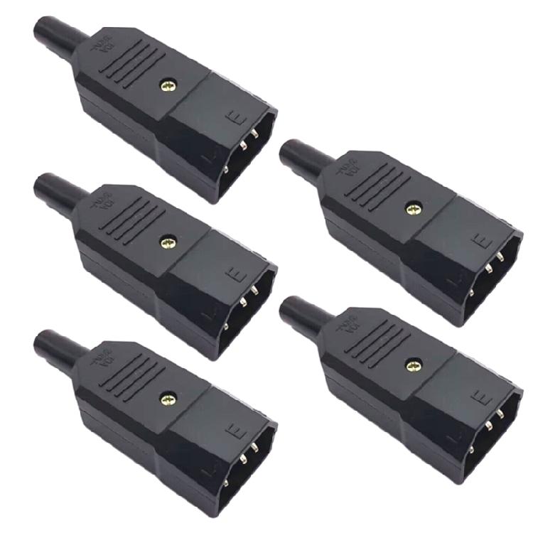 5pcs Universal 3 Pin Terminals Power Plug Adapter IEC 320 C14 Male C13 Female