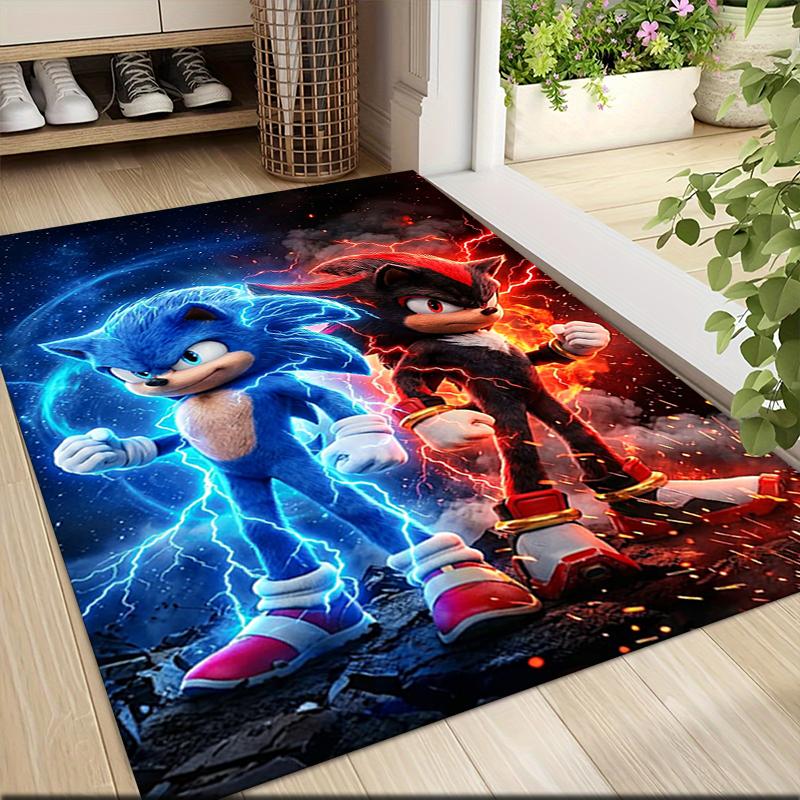 1Pc Sonic Adventure Team Sonic Carpet Rug Customizable Soft Washable Antislip Home Living Room Sofa Mats Personalized Rug 0917237