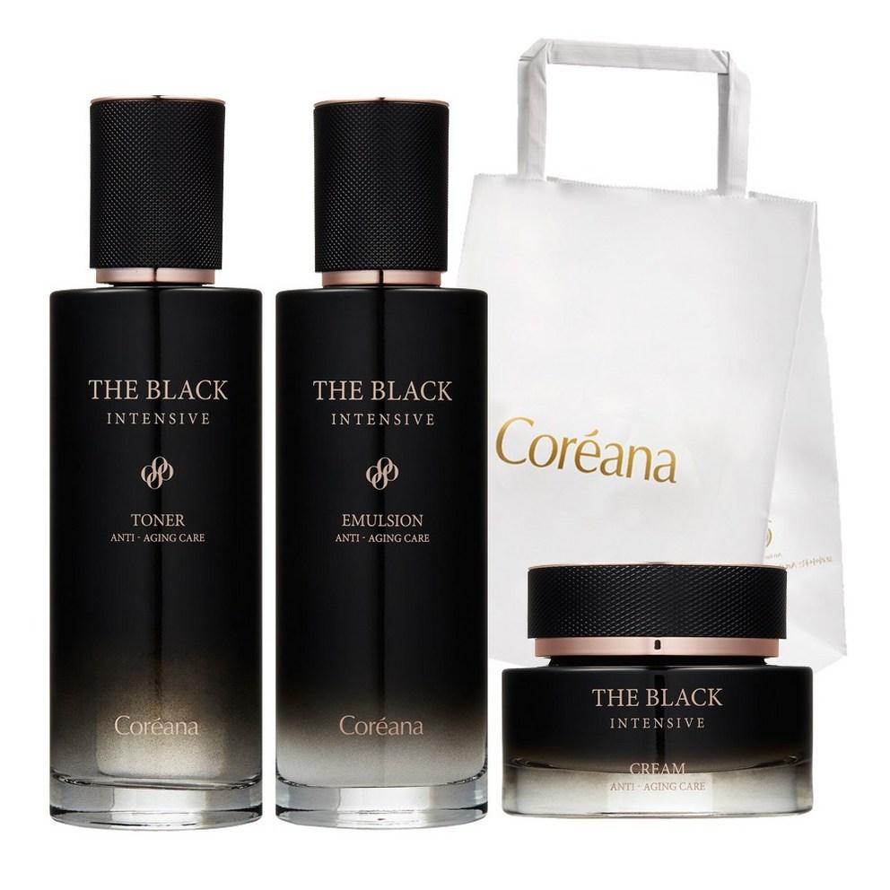 

[Coreana] The Black Intensive Toner + Emulsion + Cream + Shopping Bag Set