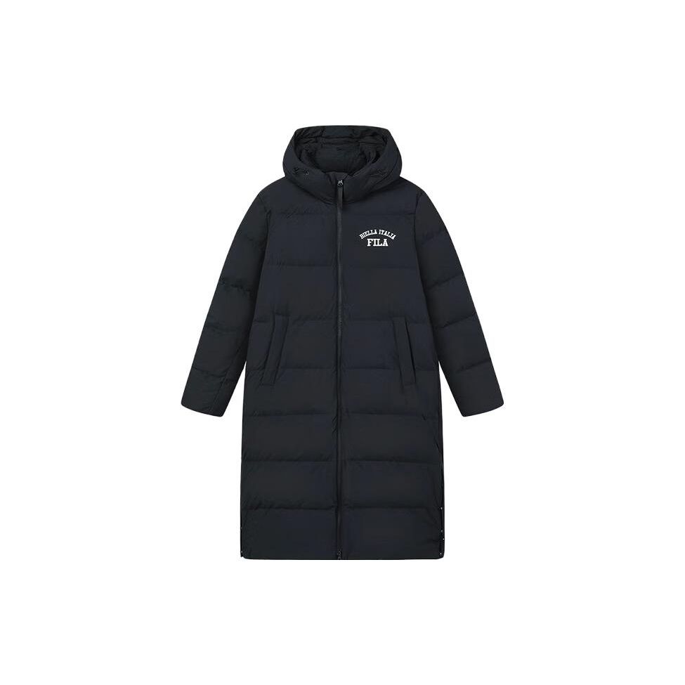 Fila Letter Print Hooded Long Pants Down Jacket Unisex Outerwear Black F51U349902F-BK
