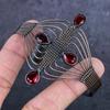 Garnet Gemstone Handmade Copper Wire Wrap Cuff Bangle Adjustable ET-4982