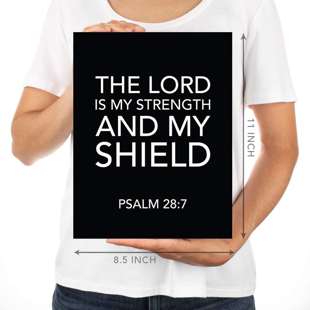 Andaz Press Black White Christian Bible Quotes Wall Art Poster Home Decor, 8.5x11-inch, Formal, Trust in The Lord with All Your Heart Proverbs 3:5,