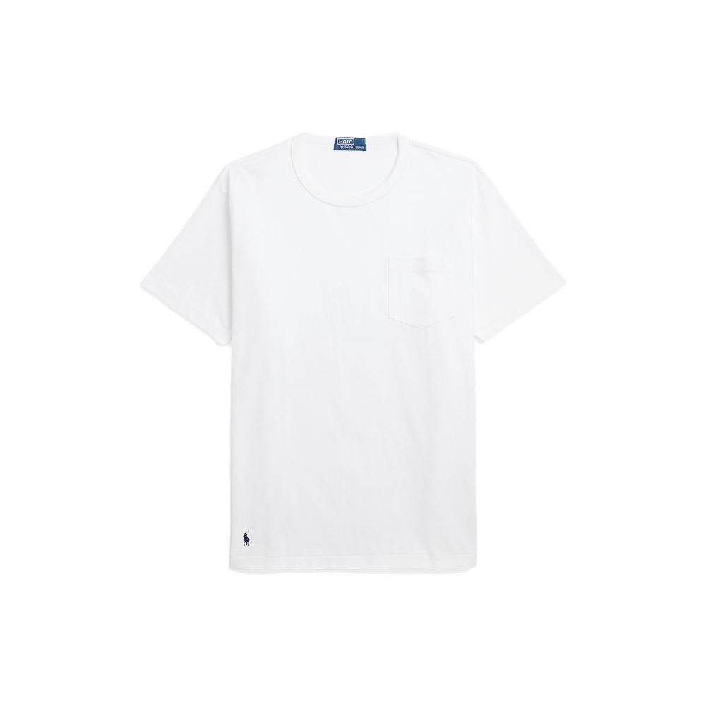 Polo Ralph Lauren SS23 Solid Color Crew Neck Pullover Casual Short Sleeve T-Shirt Men Tops White MNPOTSH1N821234-100