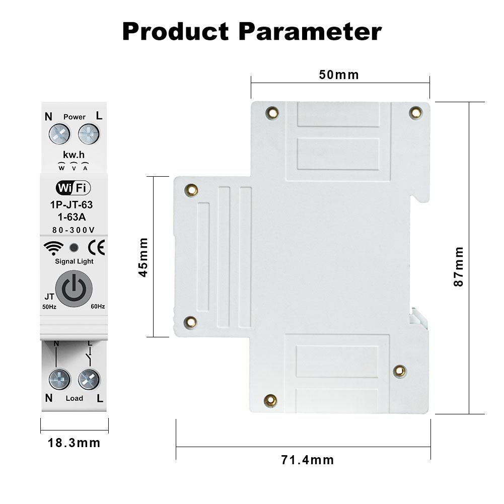 International Graffiti WiFi Smart Circuit Breaker with Electricity Meter, Leakage Protection, Reclosing, Overcurrent and Overload Safeguards.