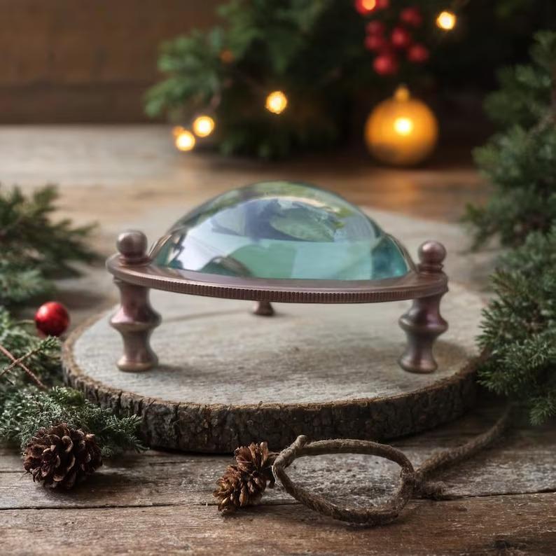 Brass Magnifying Glass: Vintage Desk Decor, Paper Weight, Table Decor