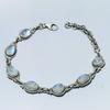 Natural Rainbow Moonstone Gemstone Handmade 925 Solid Silver Bracelet 7-8" I0t80